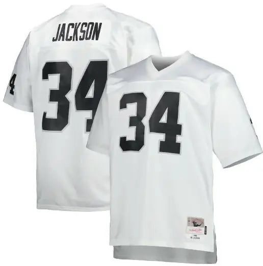 White replica jersey featuring black numbers for Bo Jackson Las Vegas Raiders 1988
