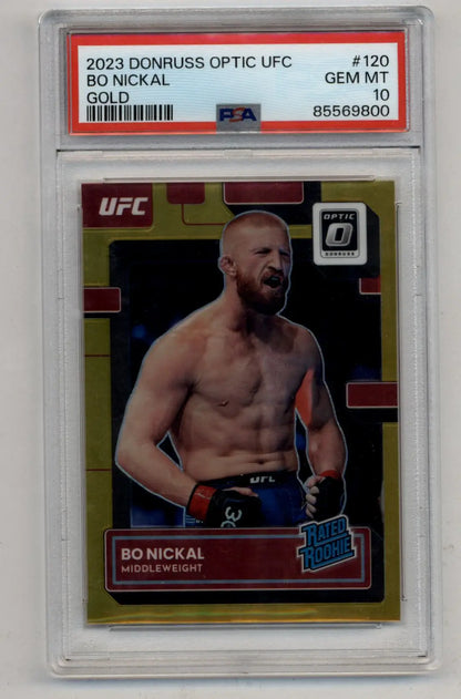 Bo Nickal 2023 Donruss Optic UFC Gold 01/10 PSA 10 Gem Mint - Singles