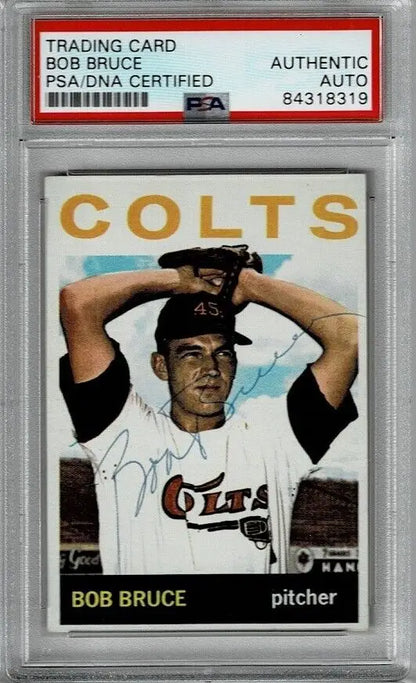 Autographed Bob Bruce #282 Topps MLB Baseball card from 1964 Colt 45’s