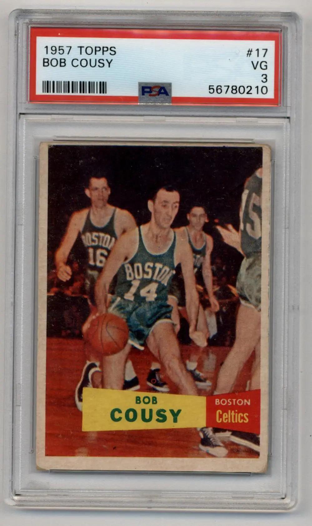 Bob Cousy 1957-58 Topps #17 Rookie PSA 3 Very Good Basketball Trading Card