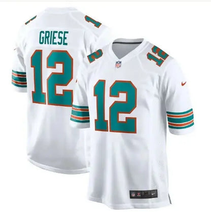 White Bob Griese Miami Dolphins Nike Game Retired Player Jersey featuring number 12