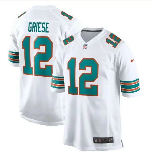 White Bob Griese Miami Dolphins Nike Game Retired Player Jersey featuring number 12