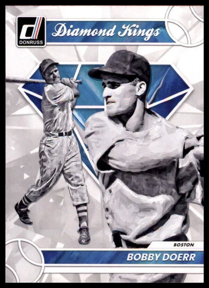 Bobby Doerr 2023 Donruss baseball card featuring Boston Red Sox memorabilia