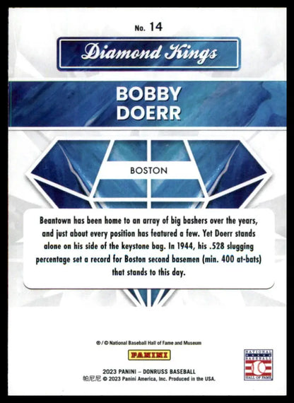 Bobby Doerr baseball card from Boston Red Sox 2023 Donruss series