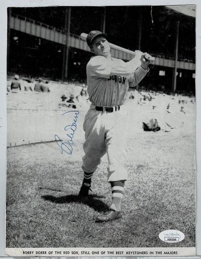 Autographed vintage photo of Bobby Doerr signed inside October 1950 baseball magazine