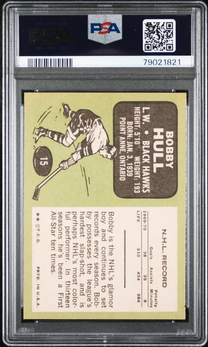 Bobby Hull 1970 Topps #15 PSA 8 Nm-Mint - Singles