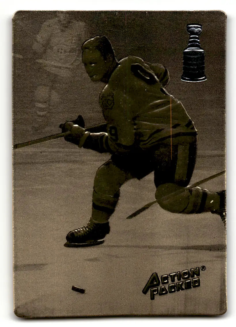 Hockey trading card of Bobby Hull Gold Prototype from 1993 Action Packed BH2 Blackhawks promo