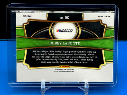 Bobby Labonte 2024 Select Silver Prizm Pit Road #197 NASCAR trading card showcasing achievements