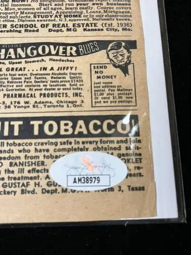 Vintage advertisement featuring Bobby Shantz signed vintage photo from 1951 Athletics