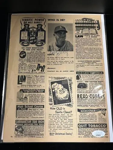 Vintage newspaper clipping featuring Bobby Shantz signed vintage photo from 1951 Athletics