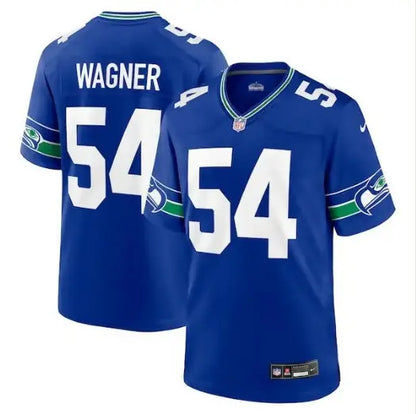Blue Bobby Wagner Seattle Seahawks Nike throwback game jersey with number 54 and WAGNER