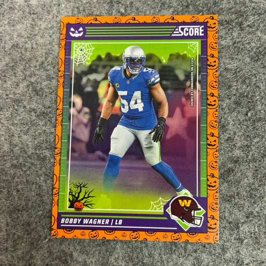 Halloween-themed Bobby Wagner Washington Commanders 2024 football trading card image