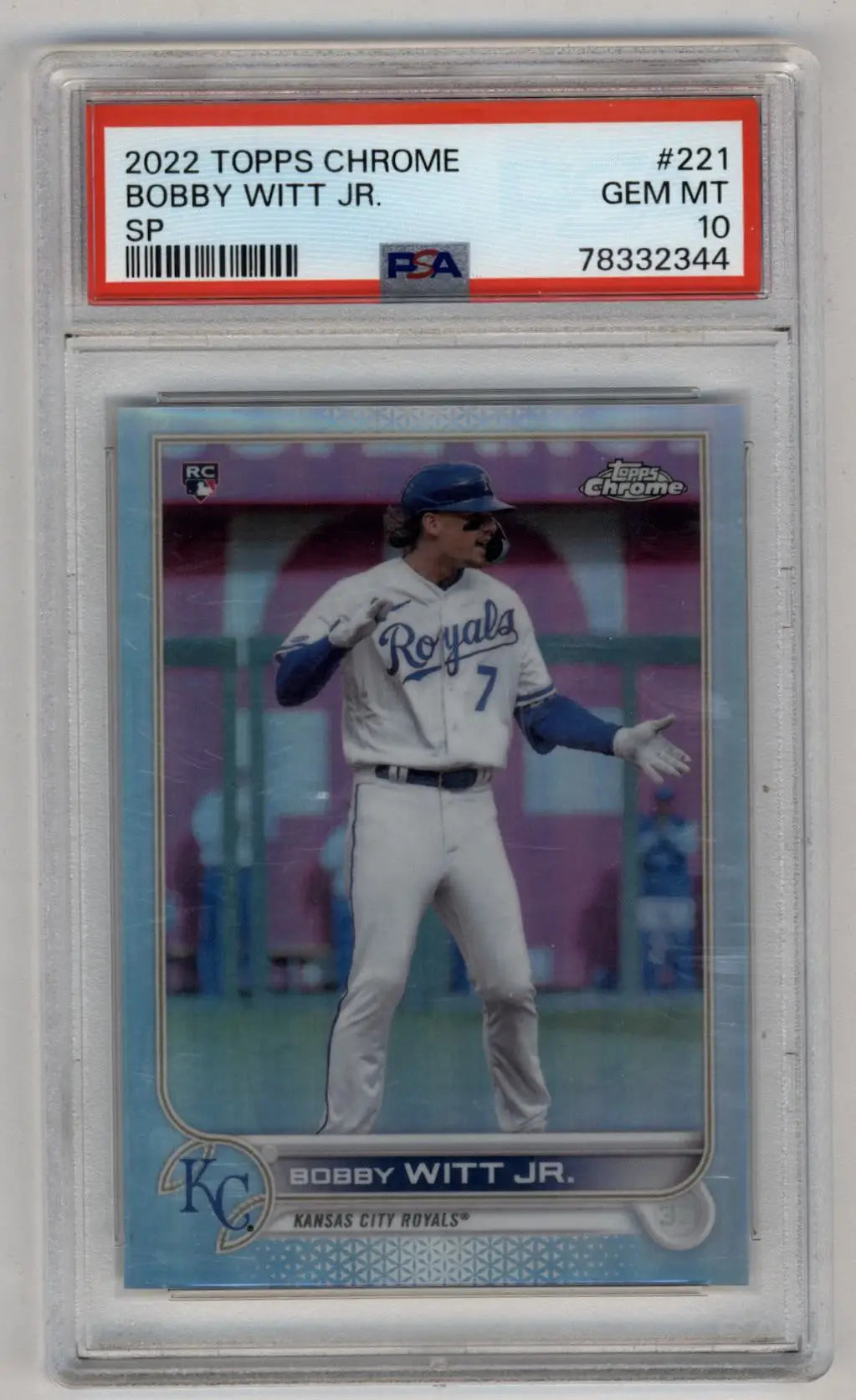 Bobby Witt Jr 2022 Topps Chrome Sp PSA 10 Gem Mint 2344 - Singles