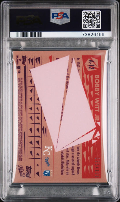 Bobby Witt Jr. 2022 Topps X Naturel trading card in protective case with reddish back