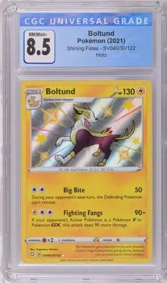 Graded CGC 8.5 NM/Mint+ Boltund Pokémon card SV040 SV122 English Shining Fates
