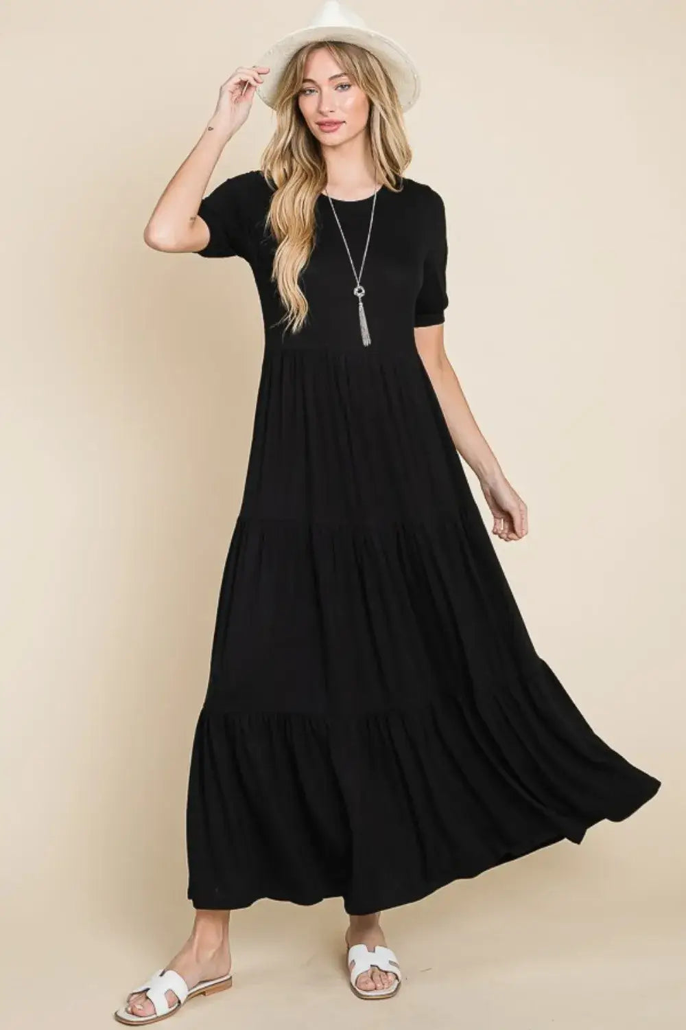 BOMBOM Short Sleeve Tiered Maxi Dress USA ?? SM & MED Remaining! - Day Dress