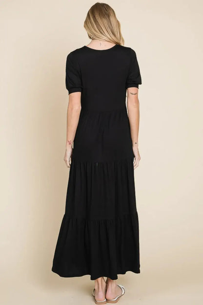 BOMBOM Short Sleeve Tiered Maxi Dress USA ?? SM & MED Remaining! - Day Dress