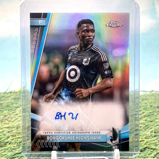 Bongokuhle Hlongwane autographed Topps Chrome Refractor soccer card #CA-BH for collectors