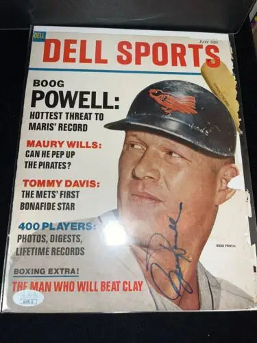 Boog Powell Signed Dell Sports Magazine April 1967 Cover Only JSA Auto Collectible
