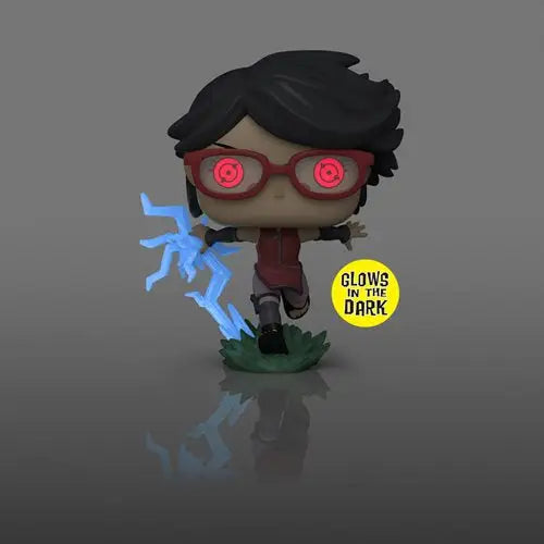 Boruto Sarada Glow-in-the-Dark Vinyl Figure with Red Glasses - Entertainment Earth Exclusive