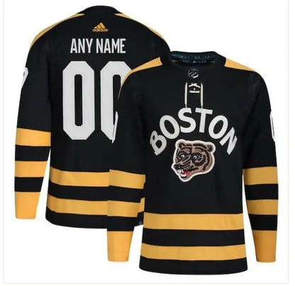 Black and gold Boston Bruins hockey jersey from the 2023 NHL Winter Classic Authentic Custom Jersey