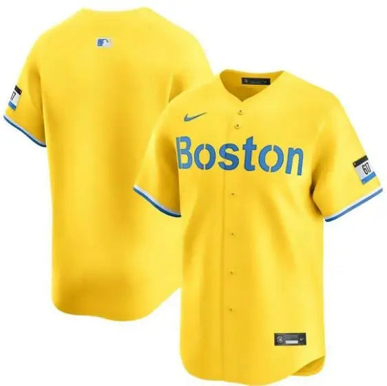 Yellow Boston Baseball Jersey from Boston Red Sox Nike City Connect Limited Collection