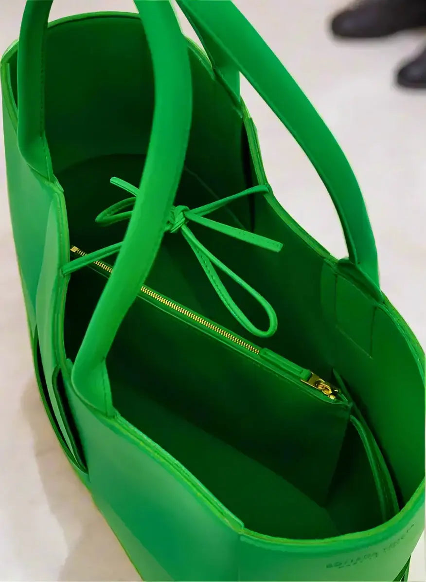 BOTTEGA VENETA GREEN LEATHER HANDBAG - Handbags