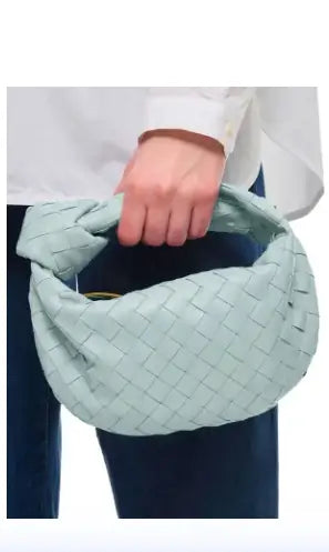 BOTTEGA VENETA LIGHT BLUE LEATHER HANDBAG - Handbags