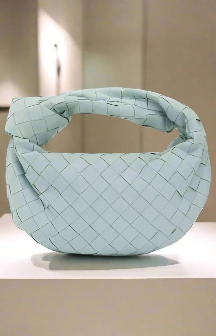 BOTTEGA VENETA LIGHT BLUE LEATHER HANDBAG - Handbags