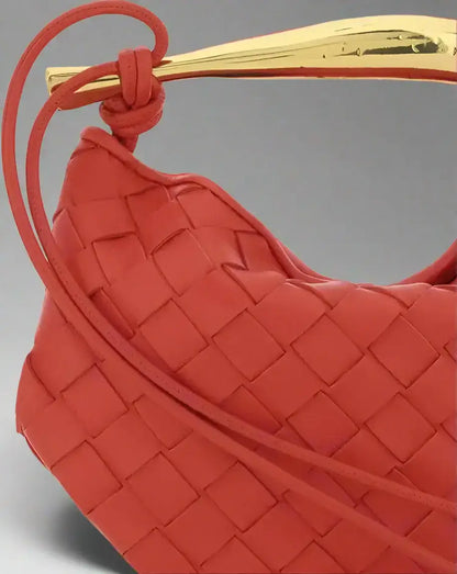 Bottega Veneta Muse Bag with woven leather and gold-tone brass handle