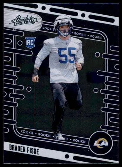 Collectible Braden Fiske Panini Absolute football card featuring player in uniform number 55