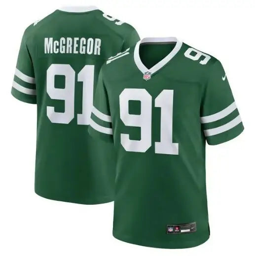 Green Braiden McGregor New York Jets Nike team game jersey with white numbers