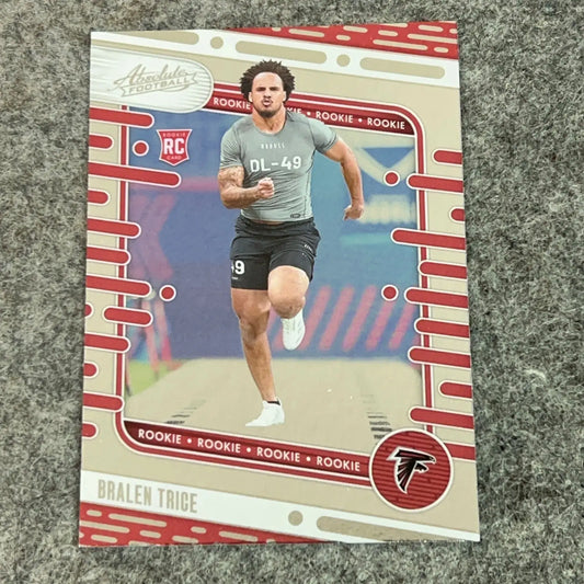 Bralen Trice rookie football trading card for Atlanta Falcons in 2024 set