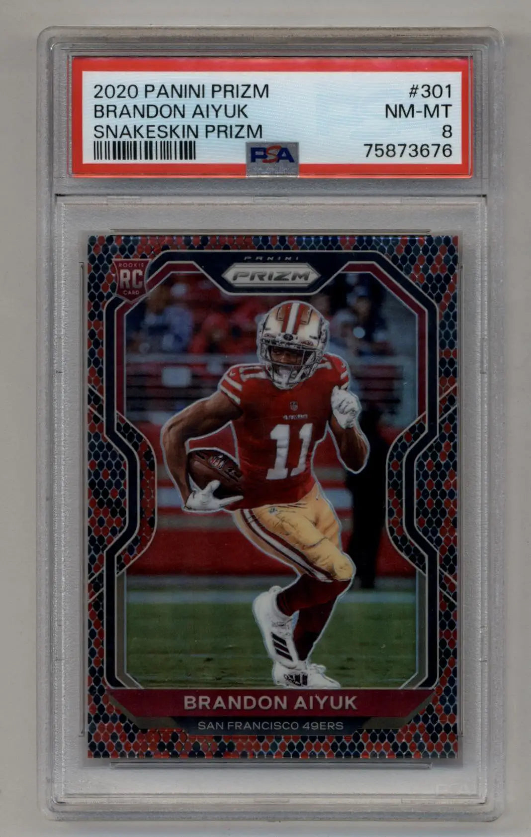 Brandon Aiyuk 2020 Prizm Snakeskin #301 PSA 8 Near Mint-Mint - Singles