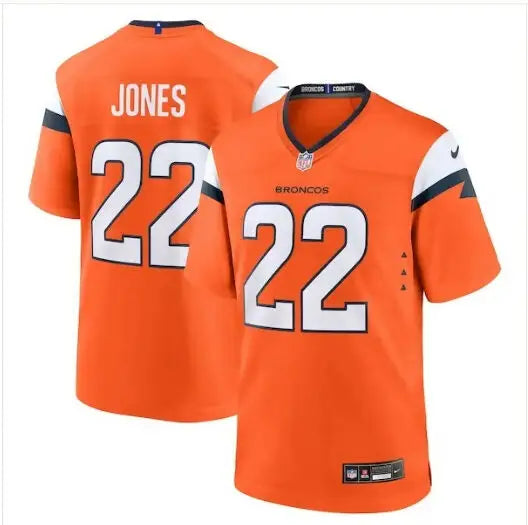 Orange Denver Broncos Brandon Jones Nike Team Game Jersey with number 22