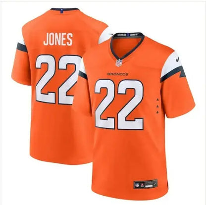 Orange Denver Broncos Brandon Jones Nike Team Game Jersey with number 22