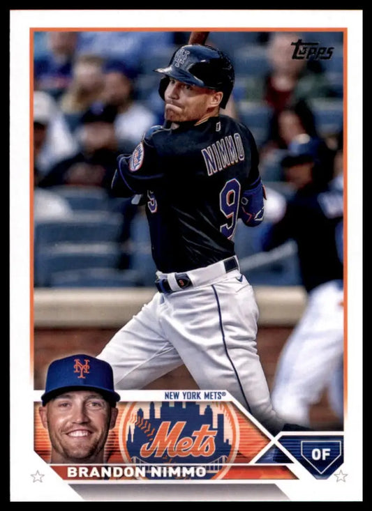 Brandon Nimmo 2023 Topps baseball card featuring Brandon Nimmo of the New York Mets