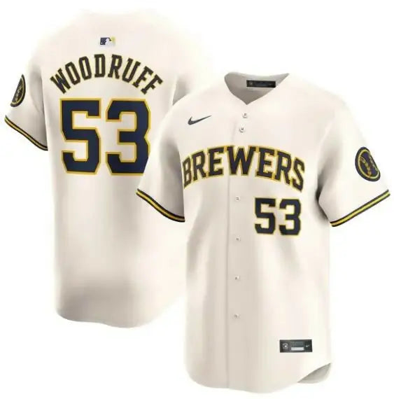 Cream-colored Brandon Woodruff Milwaukee Brewers Nike Home Limited Player Jersey