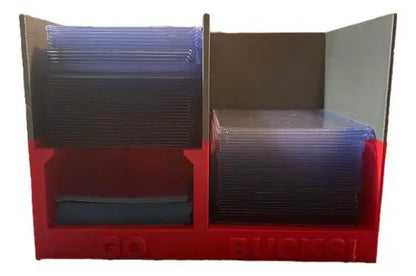 Red card storage box with two compartments for Break Buddy GO BUCKS OSU Card Organizer