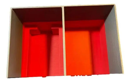 Break Buddy GO BUCKS card organizer with two compartments and red and orange interiors