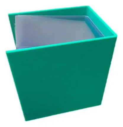 Break Buddy Sea Green open-top box with transparent penny sleeve holder for collectibles