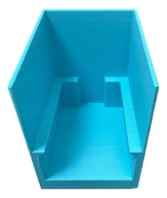 Light blue plastic Break Buddy organizer with internal dividers for penny sleeves