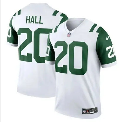 White and green Breece Hall New York Jets Nike Classic Alternate Legend Jersey