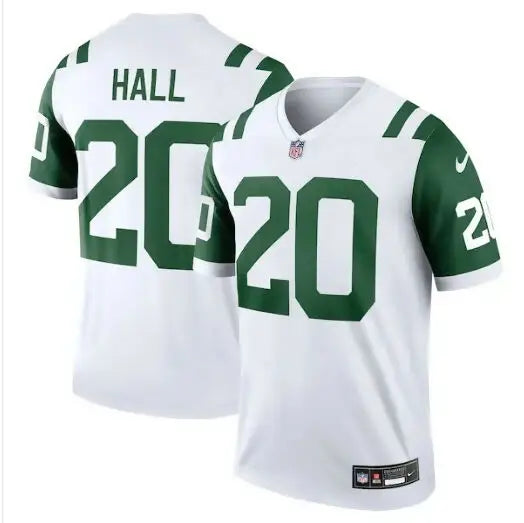 White and green Breece Hall New York Jets Nike Classic Alternate Legend Jersey