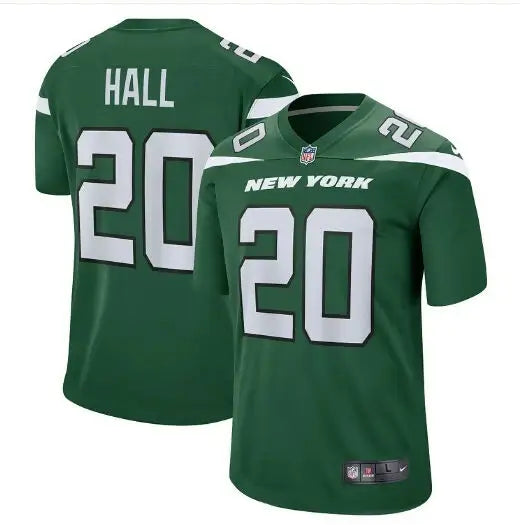 Green Breece Hall New York Jets Nike Legacy Player Game Jersey with HALL and 20