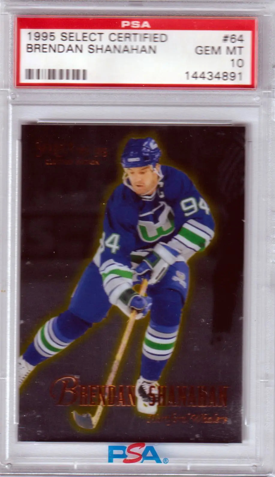 Graded Brendan Shanahan hockey card from Columbia Hobby Select Certified series PSA 10