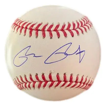 Brett Baty autographed baseball with blue signature for collectors and trading cards