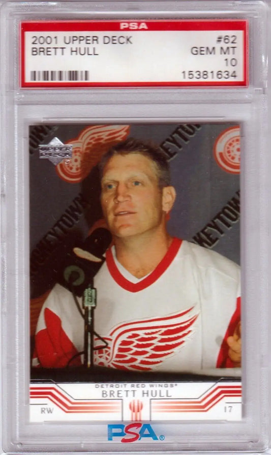 Graded Brett Hull hockey card from Upper Deck PSA with GEM MINT condition