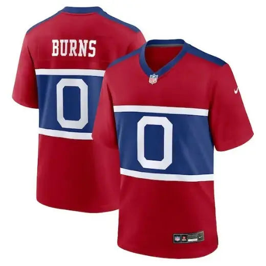 Red and blue Brian Burns New York Giants Nike alternate game jersey with number 0