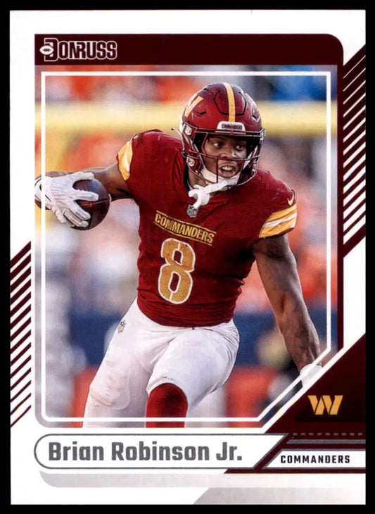 Football trading card of Brian Robinson Jr. 2024 Donruss Washington Commanders player